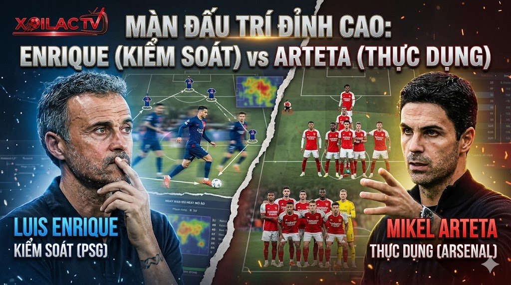 Màn đấu trí chiến thuật đỉnh cao giữa HLV Luis Enrique (PSG) với lối đá kiểm soát và Mikel Arteta (Arsenal) với lối chơi thực dụng tại chung kết Cúp C1.